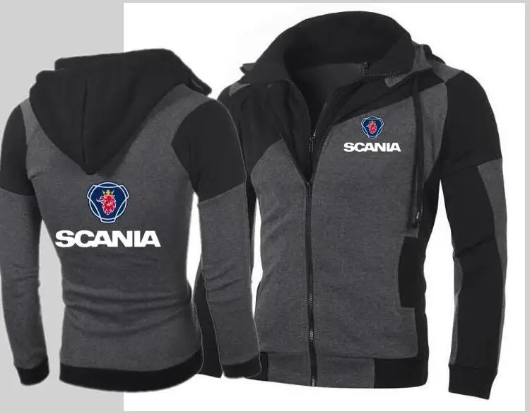 

New SCANIA Hoodie Car Personality Color Double Zip Hooded Cardigan Slim Jacket Fashion volvo yamaha Hoodie