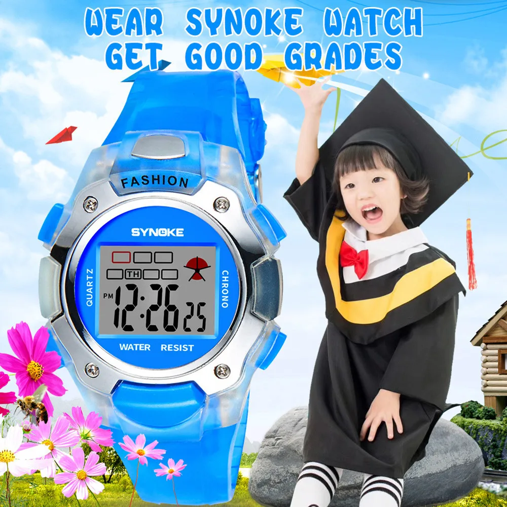 

SYNOKE Multi-Function 30M Waterproof Watch LED Digital Double Action Watch