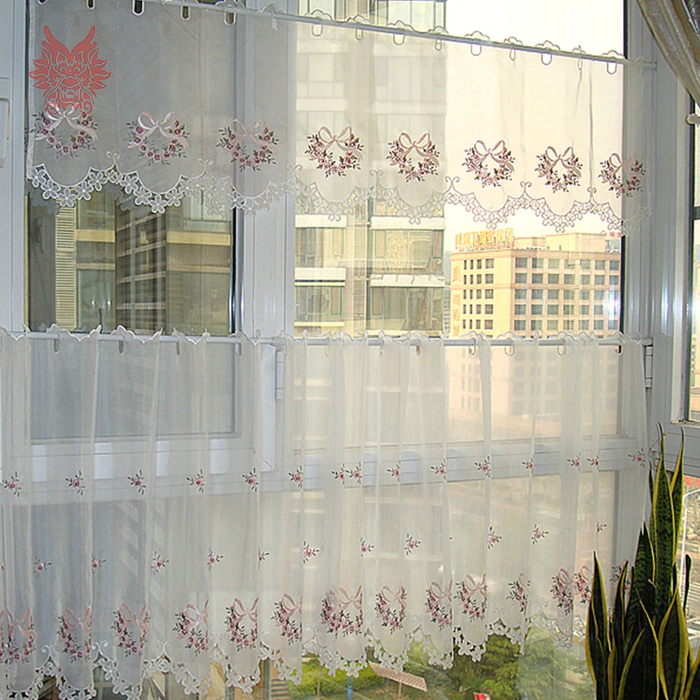 Pastoral floral bordado media cortina ventana cortina de tul para café cocina cortina pastoral SP4903 envío gratis Pastoral floral bordado media cortina ventana cortina de tul para café cocina cortina pastoral SP4903 envío gratis