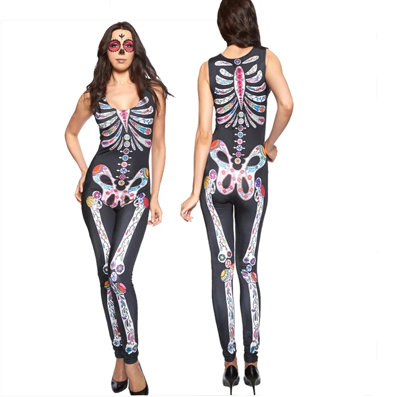 New Design 3D Muscle and Bone Printed Jumpsuit Exotic Apparel Women