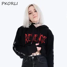 Pkorli Revenge No Glory Толстовка Womene Black Tumblr Вдохновленный эстетической анти социальных бледно пастельные гранж эстетические толстовки