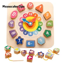 1 шт., Мультяшные строительные блоки, часы, зодиакальный номер, сопряжение, бисероплетение, Детские Игрушки для раннего развития