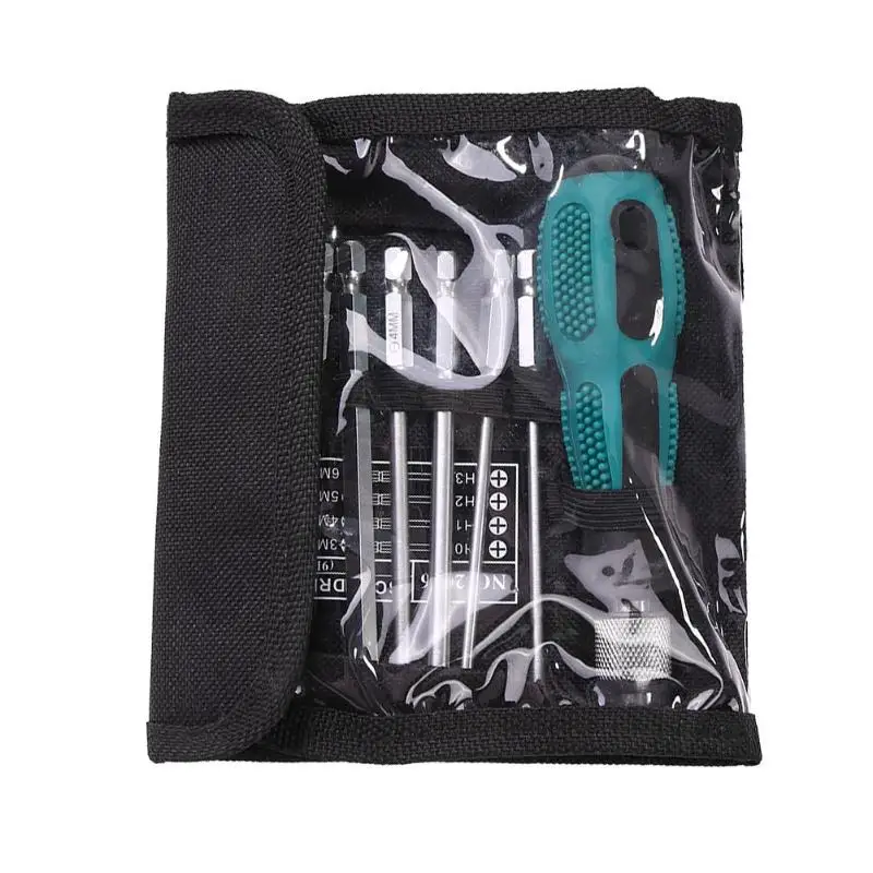 

1/4 inch 6.35mm Slotted Bits Screwdriver Set with Magnetic Tools Electronic Repair Manual Tool Kit 9 Pieces