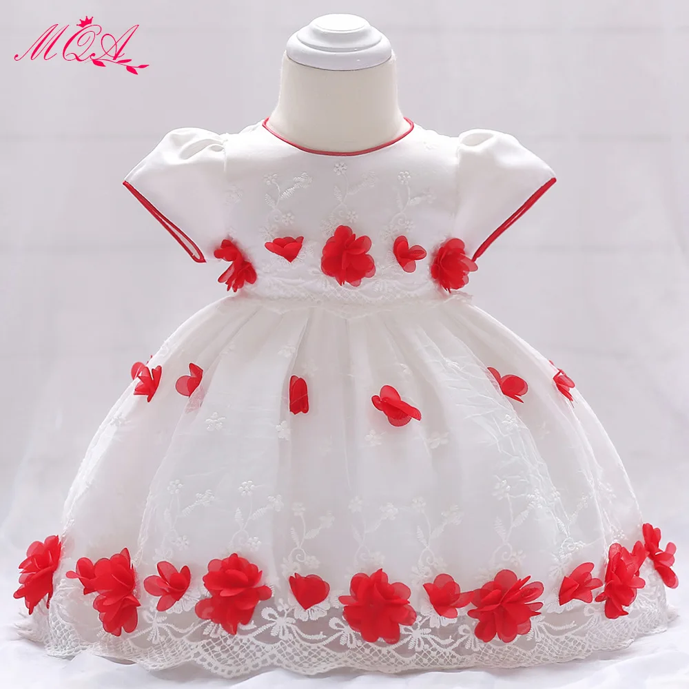 

MQATZ Vintage Toddler Girls Baby Clothing Flower Dress for Girl Baptism Christening Gown Party Infant Dresses Print Floral