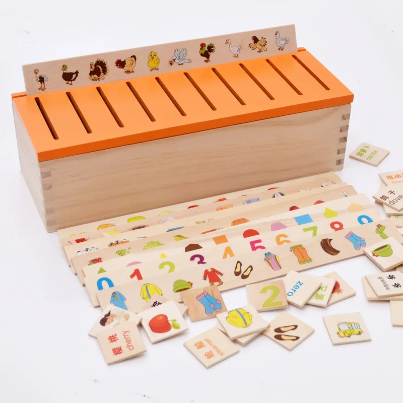 

Montessori Early Education Series Domino Toy Wooden Creature Blocks Children's Intelligence Learning Blocks Brinquedos W062