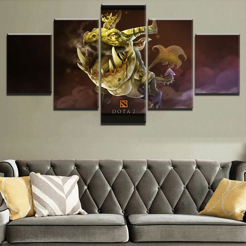  Modern Decor DOTA 2 Game HD Print Canvas Printed 5 Pieces Painting Wall Art Canvas Living Room Artw