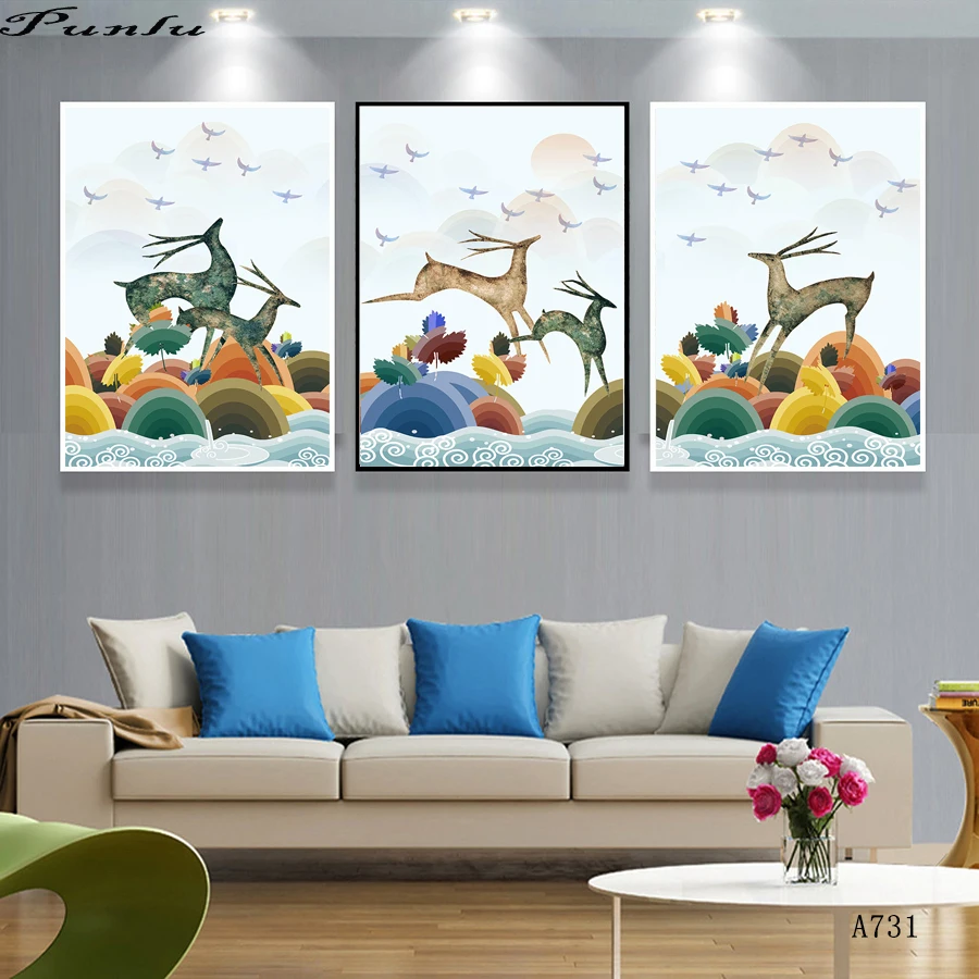 Northern Europe modern landscape living room paintings hotel wall