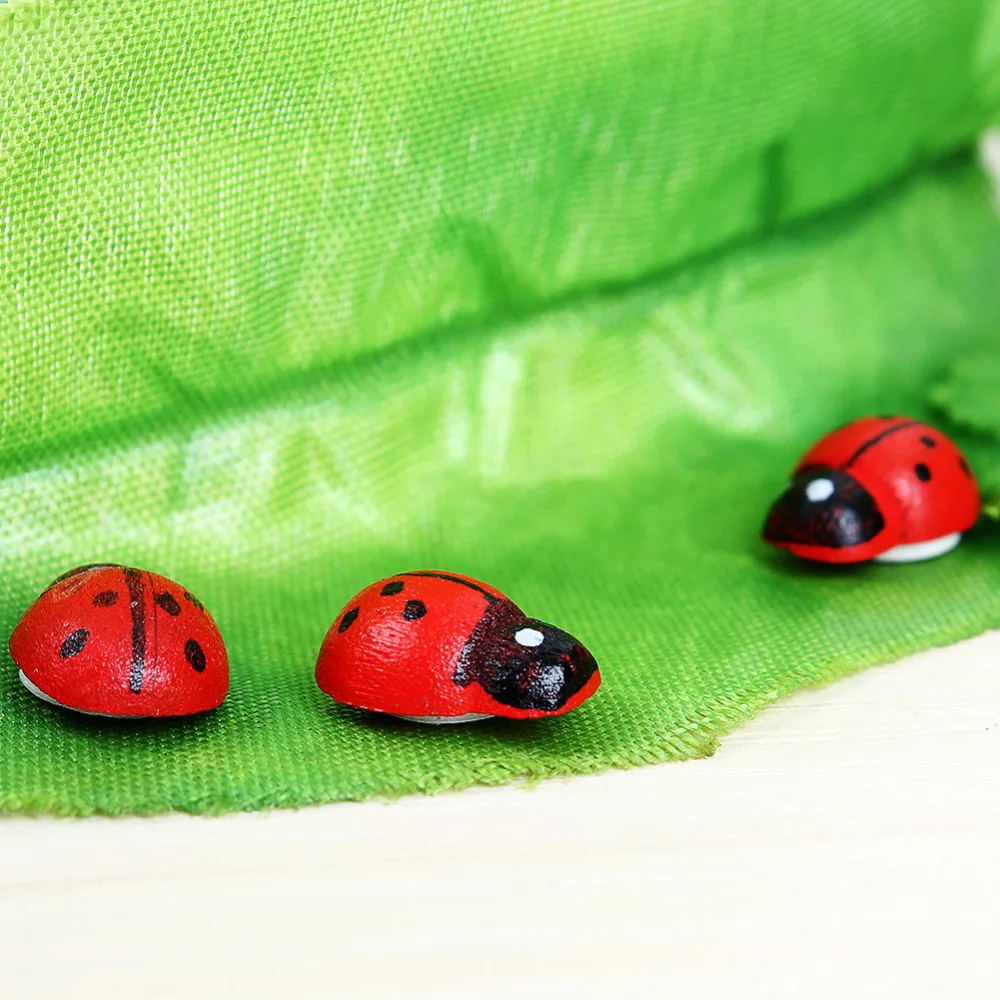 Red Wood Ladybug Stickers 3D Wall Stickers Easter Home Decoration