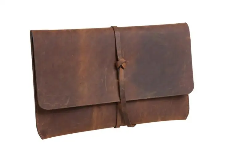Модный портфель из натуральной кожи, винтажная Мужская и женская сумка из коровьей кожи