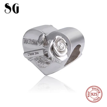 

New Arrival 925 silver sterling Original Charms Mum I Love You Antique Bead Fit Authentic pandora Bracelet DIY jewelry Gifts