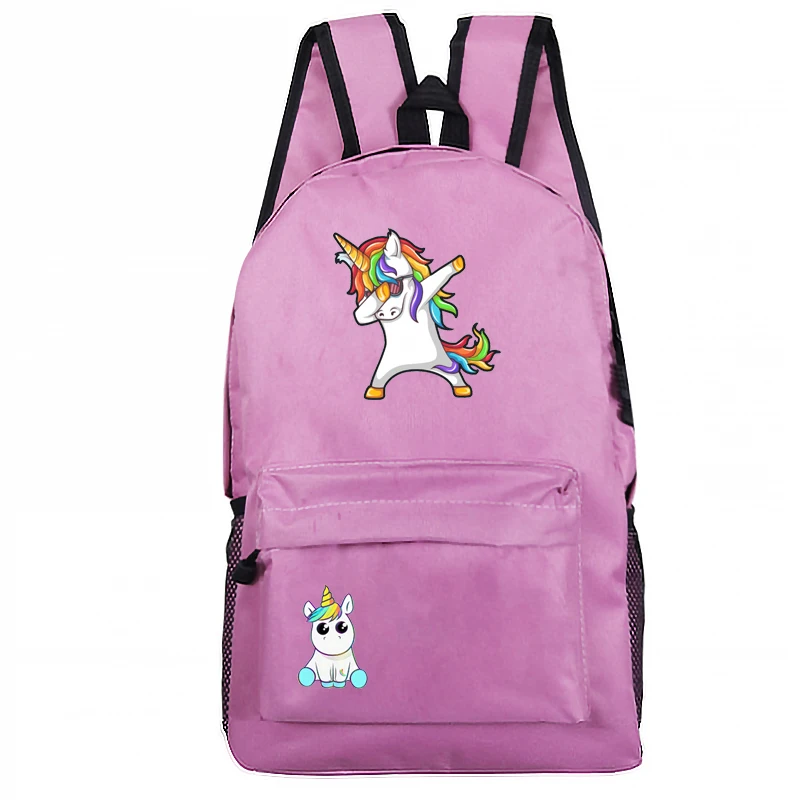 Рюкзак с единорогом для студентов, школьные сумки, красивый рюкзак с новым рисунком для мужчин и женщин, модный подростковый рюкзак для книг - Цвет: 15
