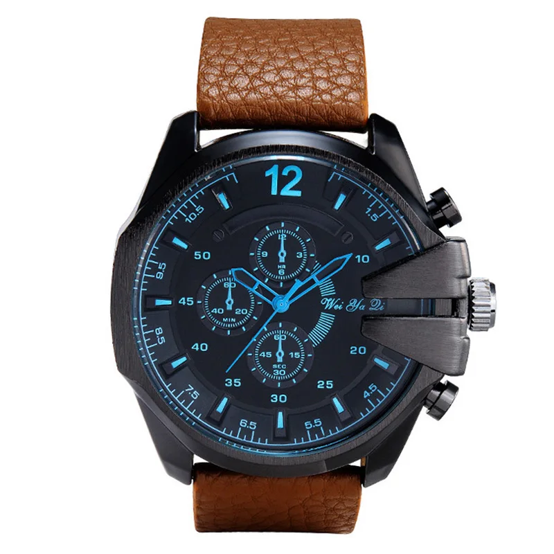 

Sports Men's Watch Creative Leather Quartz Wristwatches Luxury Brand Calendar Watches Relogio Masculino Free Shipping Sale