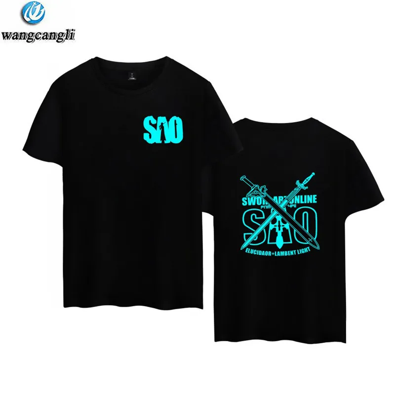 Sword Art Online футболка Sao Japan Hot Anime Kirito Elucidator Dark Repulsor Black Swordsman футболки одежда | Мужская