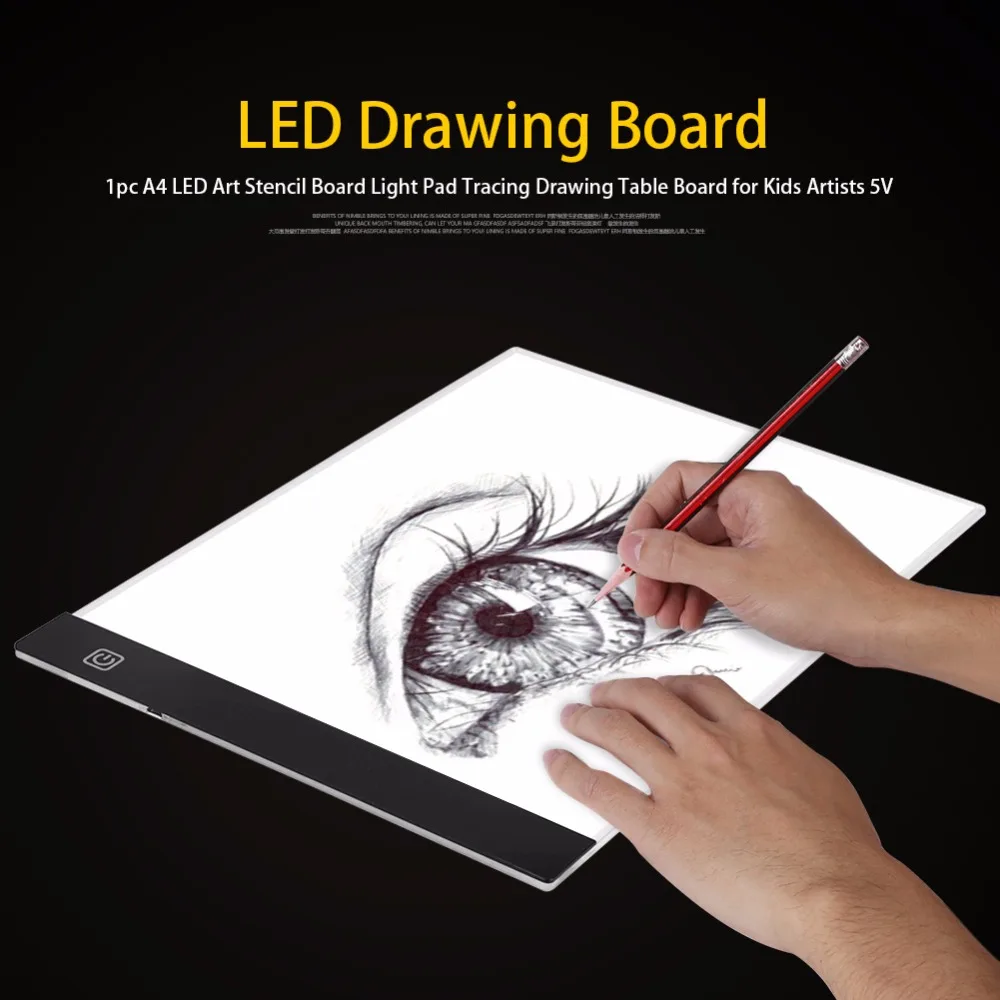 

1pc A4 LED Art Stencil Board Light Pad Tracing Drawing Table Board for Kids Artists with Cable