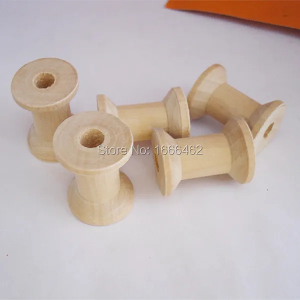 New 30PCs Empty Wooden Bobbin Spools For Thread Wire Natural Color Needlework 29mmx22mm | Дом и сад