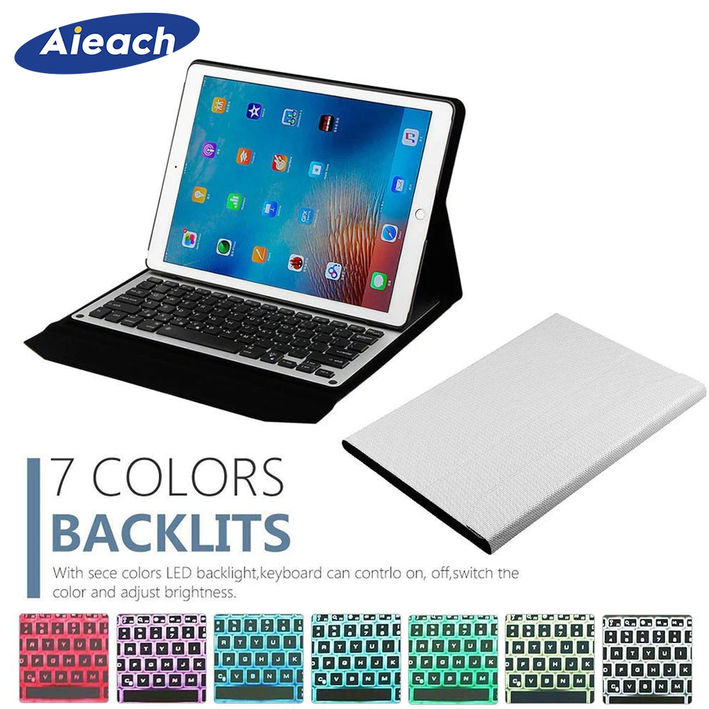 

Smart Keyboard Case For iPad Pro 12.9 2017 2015 7 Colors Backlit Light Wireless Bluetooth Keyboard Cover For iPad Pro 12.9 Funda
