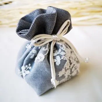 

Drawstring Pouch Storage Bag Jewelry Organizer Embroidered Floral String Elastic Rope Gift Package Necklace Bracelet Ring BagW77