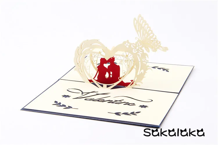 10 шт. креативная ручная работа 3D День Святого Валентина поздравительная открытка на заказ праздничная открытка ручной работы подарок на день Святого Валентина