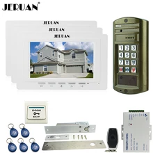 HOME NEW 7 inch TFT Color Video Door Phone Doorbell Intercom System kit 3 White Monitor + Waterproof Access HD Mini Camera 1V3