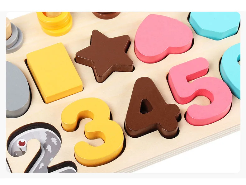 Многофункциональная цветная форма цифровая доска соответствия деревянная игрушка детский сад Детские Обучающие математике игрушки для детей Подарки