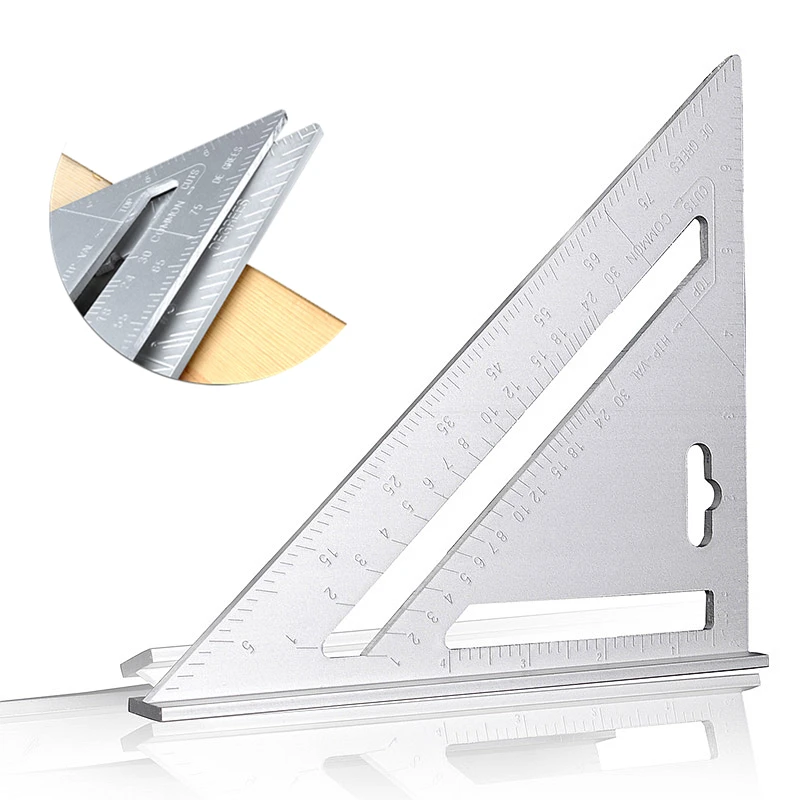 8''/200mm Aluminun Alloy Triangle Ruler Protractor Angle