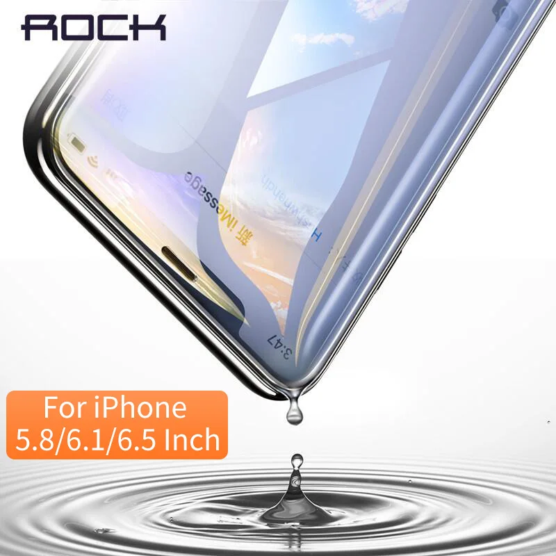 Rock New 9D изогнутая мягкая Гидрогелевая Защитная пленка для iPhone 2018 0 18 мм тонкая с