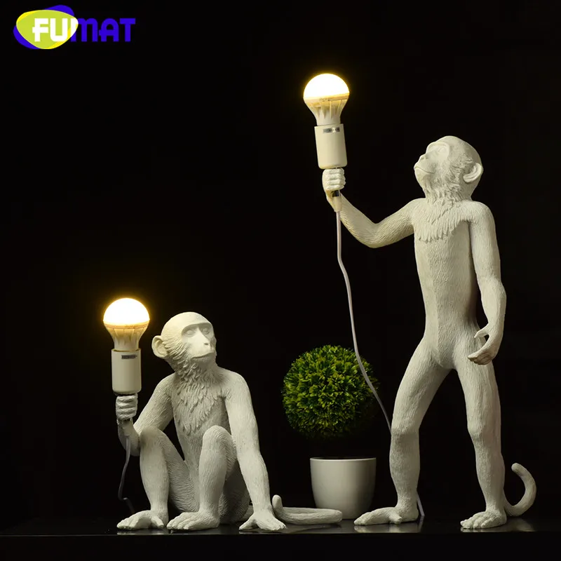 Modern Creative Art Monkey Table Lamps Study Bar Industrial Loft Style Handmade Resin Bedside Lights | Лампы и освещение