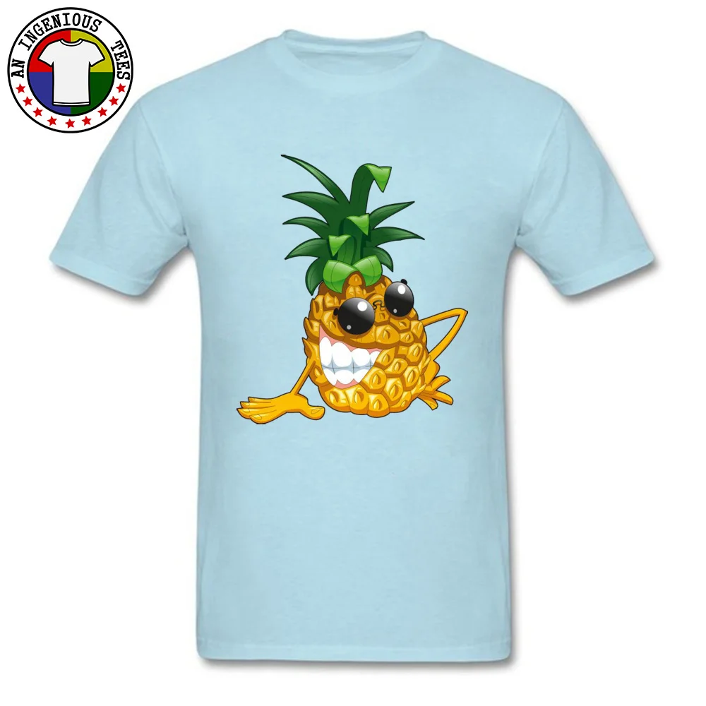Pineapple Pure Cotton T Shirt for Men Short Sleeve Classic Tops Shirt Oversized Fall Crew Neck Tee Shirt Print Pineapple light