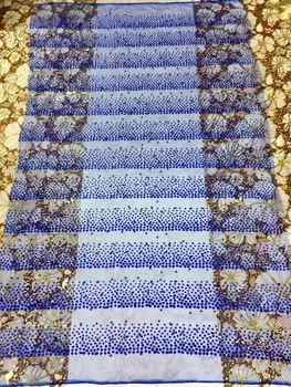 

yaking-43007 hot selling French tulle embroidery lace fabric with beads african net lace textile for wedding dress