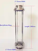 Long Style 2"(51mm)OD64 High Quality Flow Sight Glass Dioptr Length 365mm Sight Glass Tower SS304 Sanitary Fitting