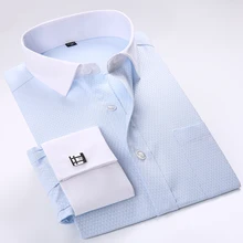 Camisas de abotoaduras francesas dos homens 2017 camisas masculinas novas camisas de manga longa smoking masculino camisas de marca magro ajuste francês manguito vestido camisas