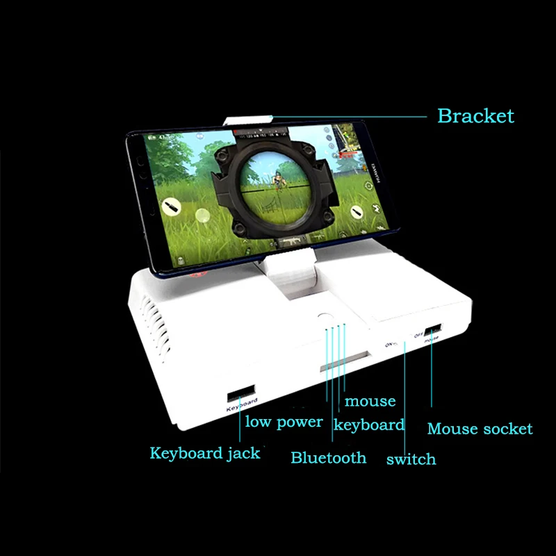 

Shooter Controller Mobile phone base Converter Keyboard and Mouse Adapte for Mobile games knives out robot action figure