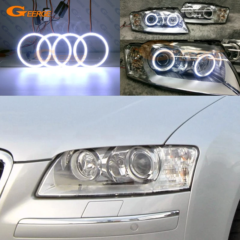 

For Audi A8 S8 2004 2005 2006 2007 2008 2009 Excellent angel eyes Ultra bright illumination COB led angel eyes kit halo rings