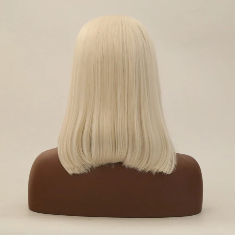 Харизма Боб прямые синтетические волосы на кружеве Парики 14 дюймов чистые цвета парики термостойкие волокна с линией волос для женщин