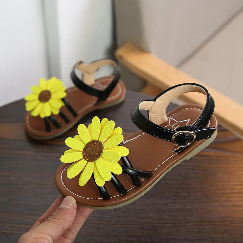 2019 New Girls Sandals Fashion Flower Child Shoes High Quality Cute Girls Party Shoes Casual Kids Dress Sandals Size 21-36