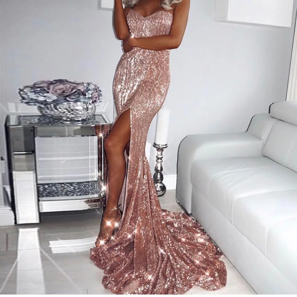 rose gold and navy blue prom