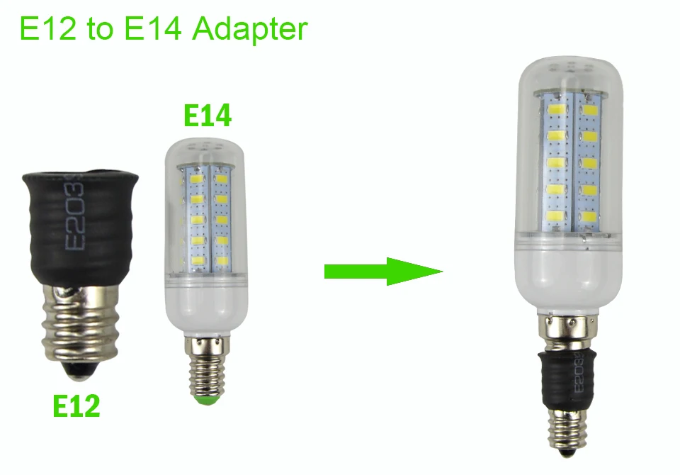 1 шт., E12-E14, небольшой цоколь, светодиодный светильник, адаптер, Держатель конвертера