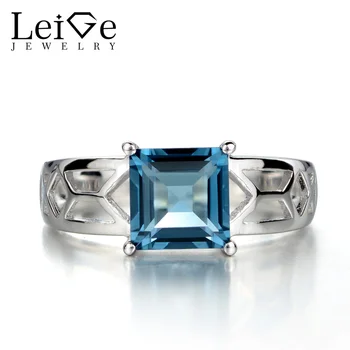 

Leige Jewelry Emerald Engagement Rings Solitaire Ring for Women Green Gemstone Fine Jewelry Sterling Silver 925 Square Cut