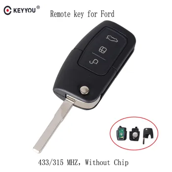 Chiave Telecomando per  Ford Focus Mondeo C Max S Max Galaxy Fiesta 433MHz 3 tasti