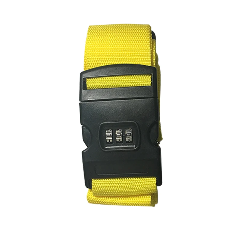 Багажные ремни крест-ремень упаковка Регулируемый Дорожный чемодан высокопрочный тканый 3 цифры Пароль замок Пряжка багажные ремни - Цвет: Yellow