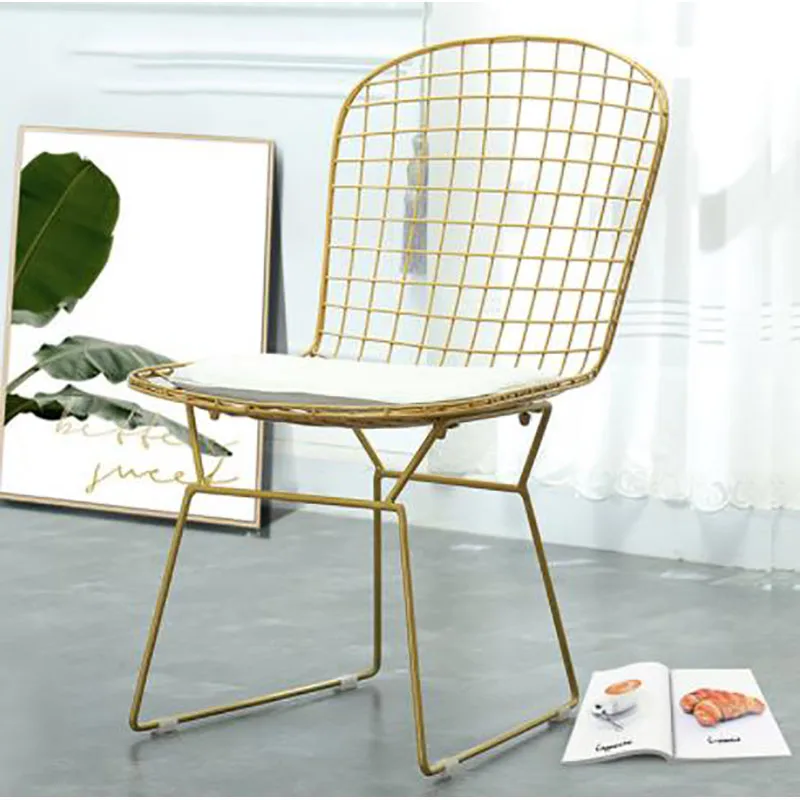 

Nordic ins hollow metal dining chair living room personality Wire Chair coffee shop net red iron chair