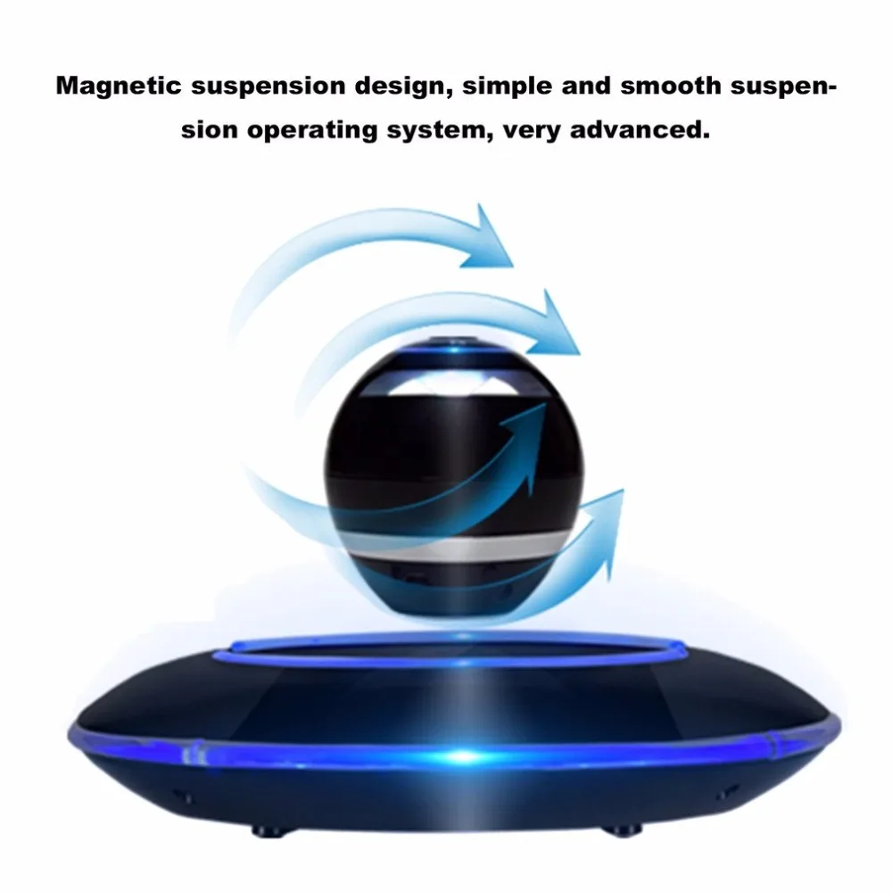 Уникальный дизайн беспроводной Bluetooth левитирующий динамик 360 градусов объемный светодио дный Звук светодиодные плавающие динамик для смартфонов