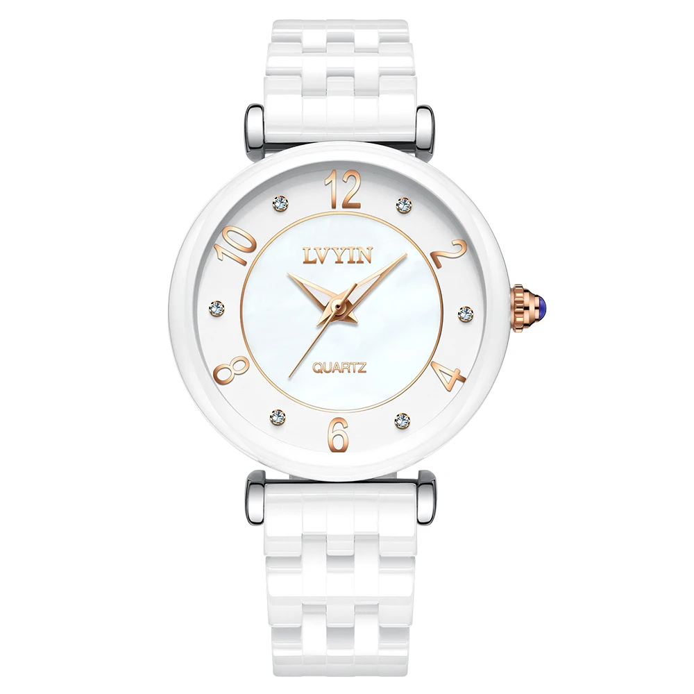 

Lvyin Luxury Brand Ceramic Watch Women Fashion Simple Waterproof Quartz Watch Lady Elegant Business Clock Women Dress Watch 6841