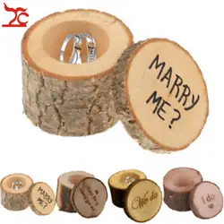 Натуральный Романтический кантри Ретро стиль кольцо держатель упростить деревянный без финишной отделки любовника обручение День