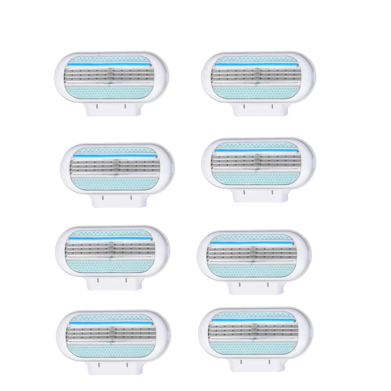 Harga 8 Pcs lot Kecantikan Cukur Silet Pisau Cukur Pisau Wanita Rautan 3 Lapisan Wanita Pisau Cukur Kepala Cocok untuk Venuse Wajah perawatan