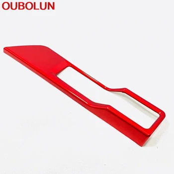 

OUBOLUN For Toyota RAV4 RAV 4 LHD 2014-2017 Car Hand Brake Parking Brake Cover Trim Interior Accessories Moulding ABS Chrome Red