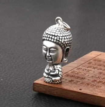 

Exquisite Tibetan silver Copper Carced Sakyamuni Buddha small pendant /Statuesg