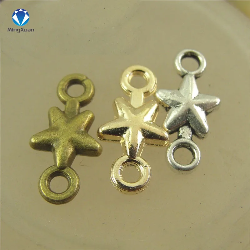 

MINGXUAN 50pcs 15x7.5mm Charms pentagram Pendant Antique bronze Zinc Alloy Fit Bracelet Necklace DIY Metal Jewelry Findings