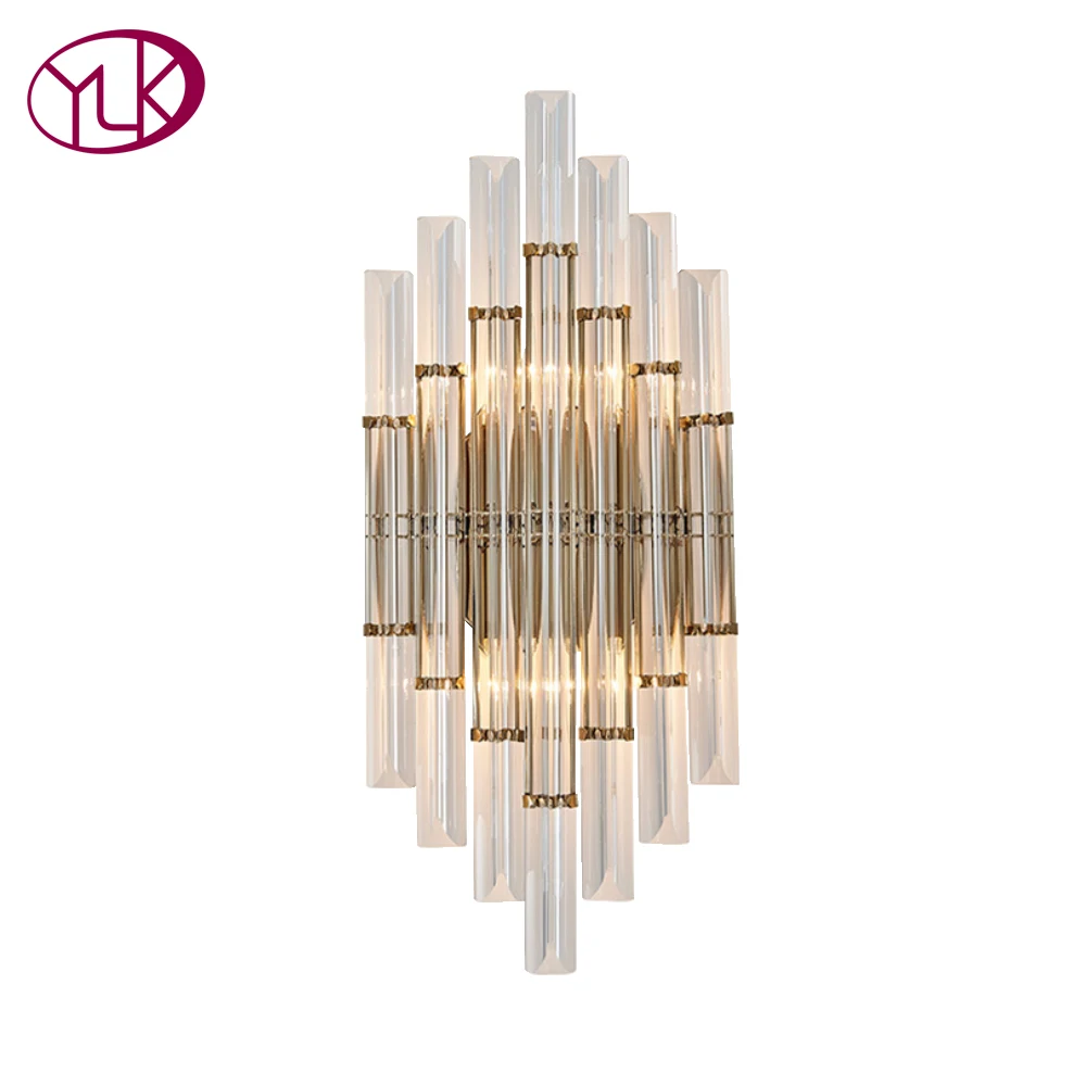 

Youlaike Modern Wall Lamp Sconce Gold Foyer Living Bedroom Bedside Wall Lamp Light Sconce With Crystal