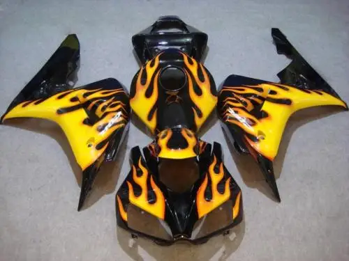 

Motorcycle Fairing kit for HONDA CBR1000RR 06 07 CBR 1000RR 2006 2007 CBR1000 ABS Yellow flames black Fairings set+7gifts HG42